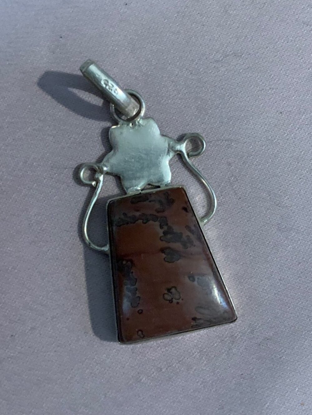 Jasper and Silver 925 Pendant. Vintage